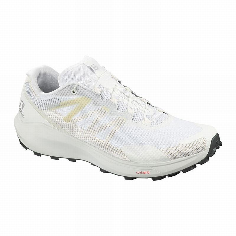 Salomon Israel SENSE RIDE 3 - Mens Running Shoes - White (KJHY-68572)